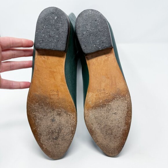 Vintage Dark Green Leather Flat Boots Women's Size 9-10 Pull On Made in Uruguay - Picture 7 of 10
